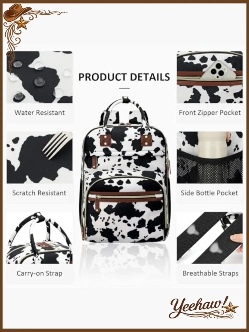 Diaper Bag Backpack with Changing Pad, Insulated Pockets, Waterproof, 23L,